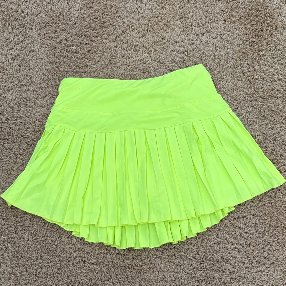 Neon Green Pleated Women's Skirt
